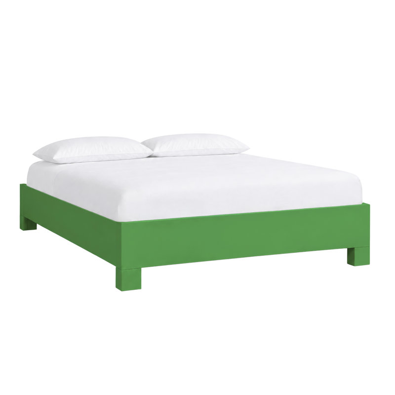 Silas King Platform Bed, Light Blue, King, Bright Green