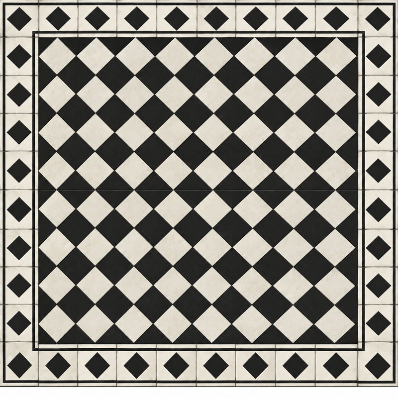 Chess Black Easy to Clean Vinyl Mat, Rectangulaire 2 pi x 3 pi