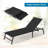 2 PCS Reclining Lounge Chairs Folding Patio Recliner Chair with 5-position Backrest Black