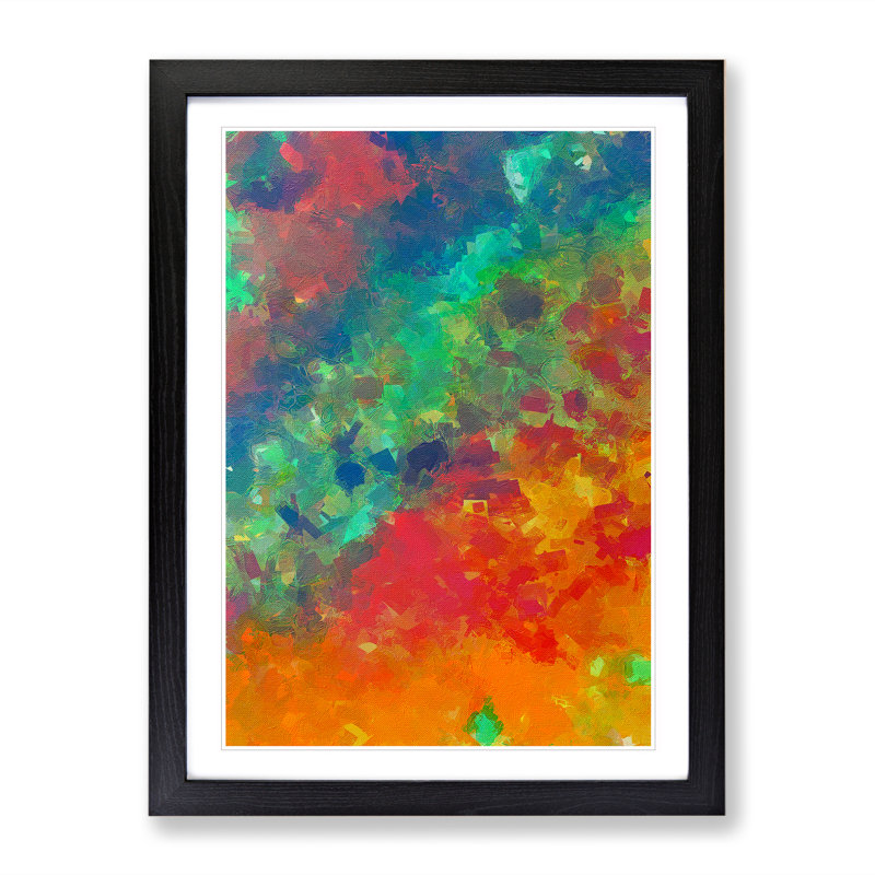 Heat Of The Flame Abstract - Single Picture Frame Painting, Black, 64cm H x 46cm W x 2cm D