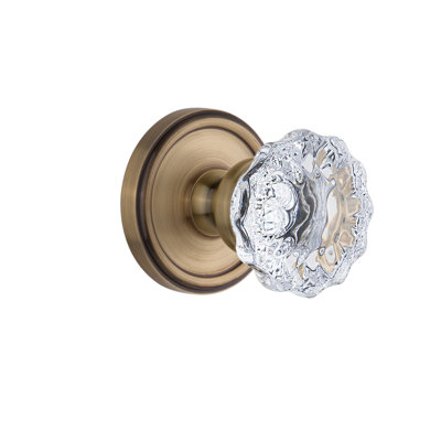 Grandeur Georgetown Rosette Privacy with Fontainebleau Crystal Door Knob