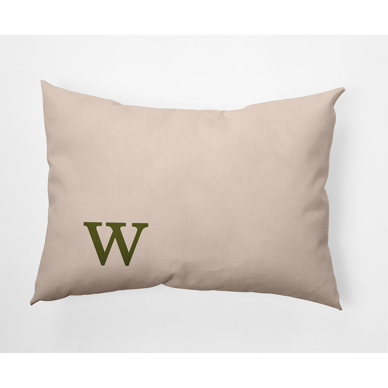 Coussin décoratif intérieur / extérieur Modern Monogram, Olive