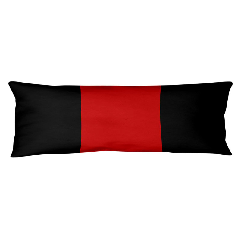 Stripes Medium Polyester/Polyfill Body Pillow, Black/Red Middle, Texas Rider
