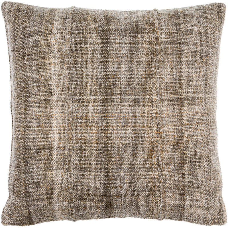 Zeppelin Recycled PET Yarn Reversible Throw Pillow, Down, 20"H x 20"W, Sage