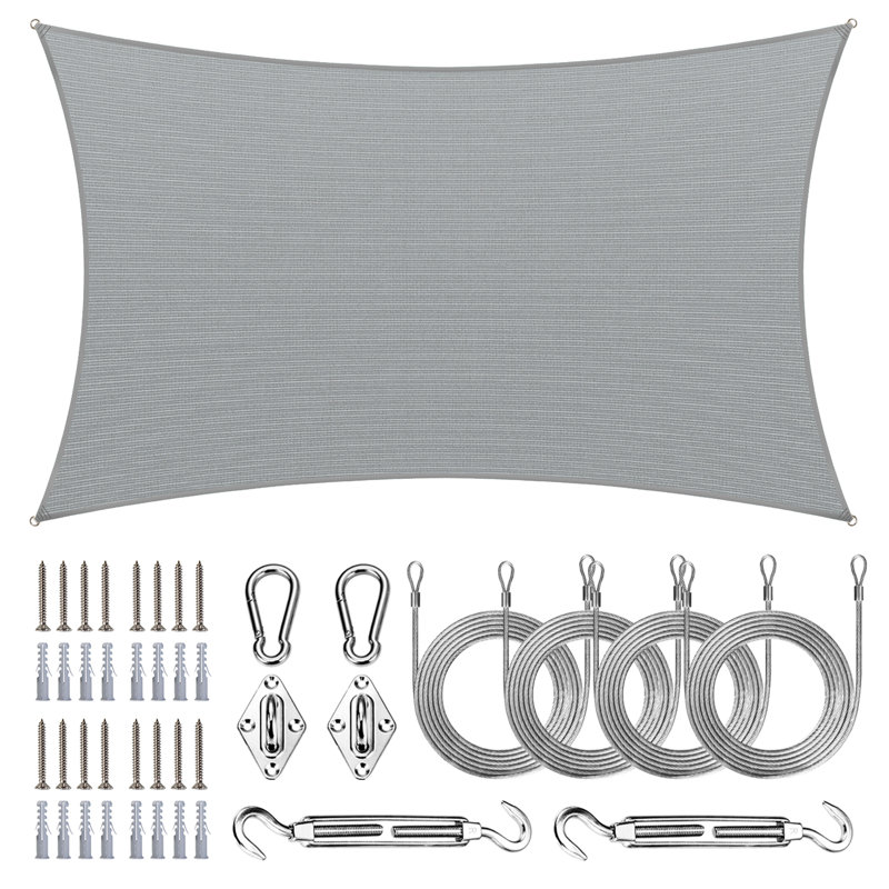 Voile d'ombrage Amgo, 10 pi x 16 pi, Gris