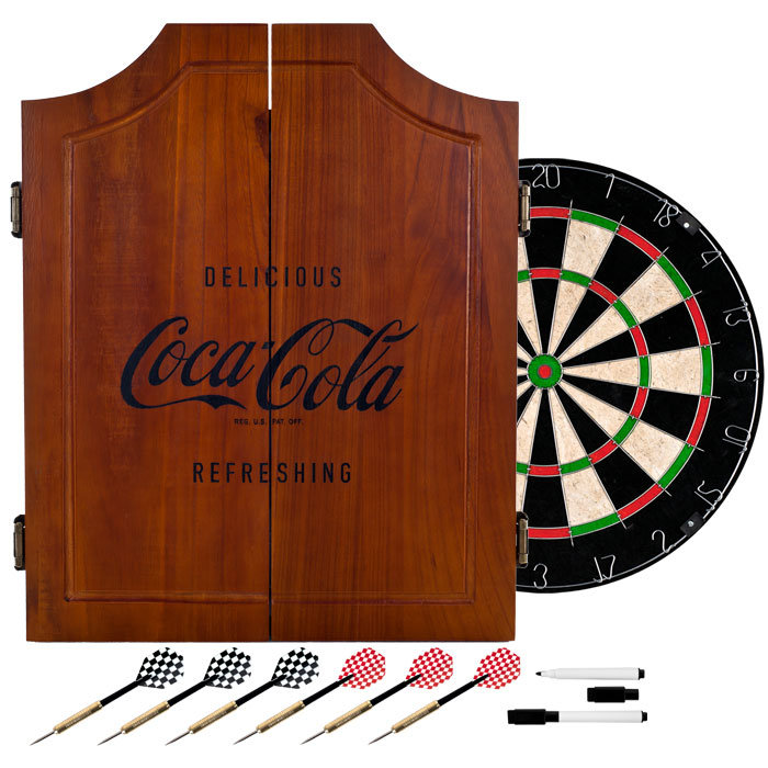 Armoire à fléchettes en bois Coca-Cola