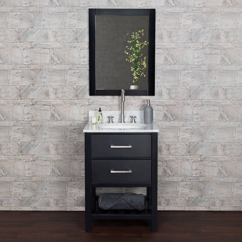 Ensemble de meuble-lavabo simple 24 po Meadowbrook, Noir