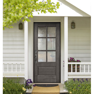 32x80 6 Lite TDL Mahogany Front Door