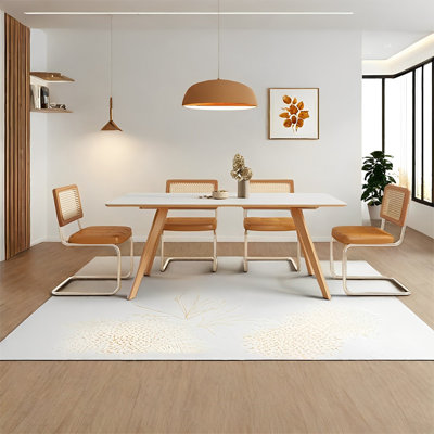 Rectangular rock plate dining table sets