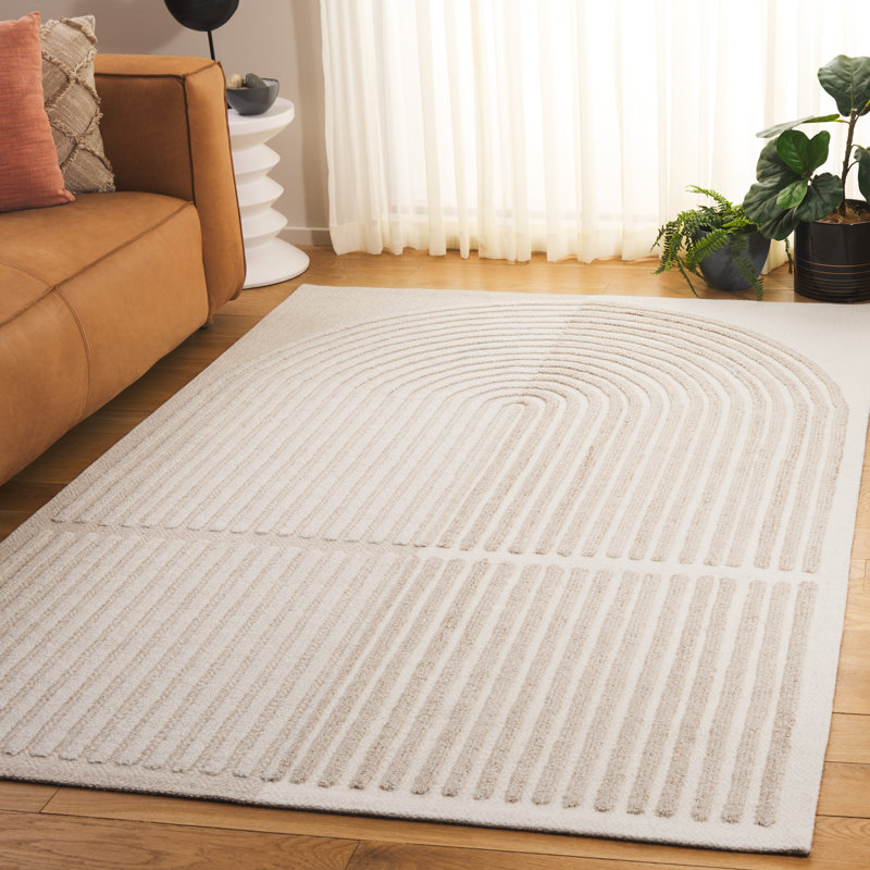 Felechia Hand Tufted Performance Abstract Rug, Rectangle 5' x 8'