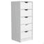 Basilea 5 Drawers Tall Dresser, Pull Out System -White