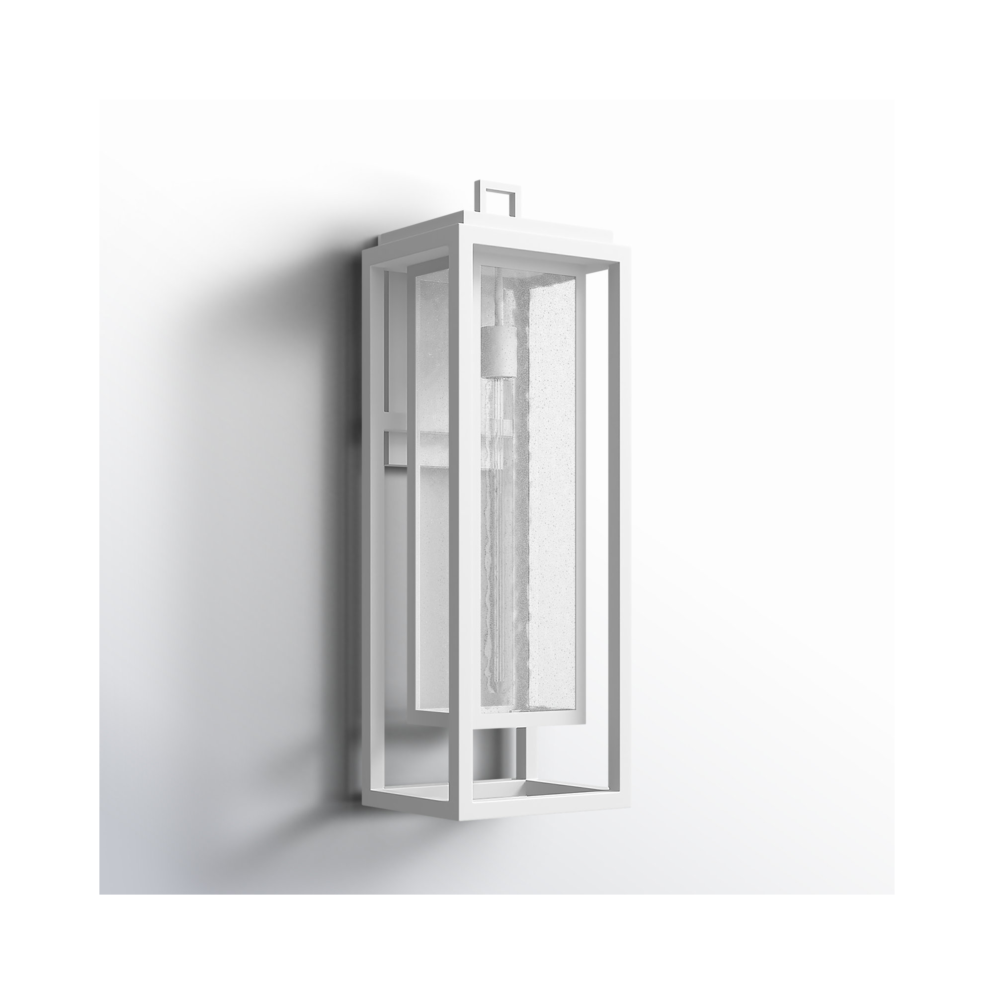 Single Light Outdoor Wall Light, 27" H x 9" W x 8.5" D, Textured White