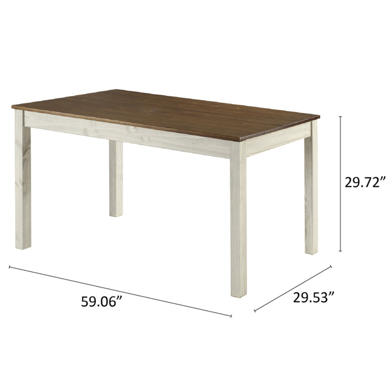 Table de salle à manger en bois blanc vieilli | Red Barrel Studio®