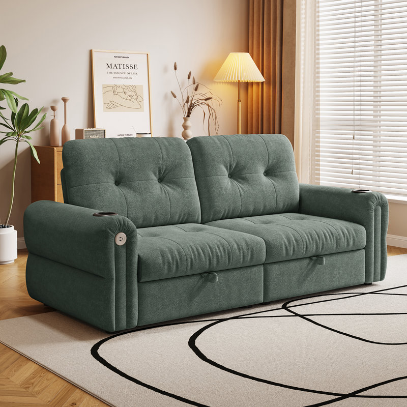 Modern Chenille Multifunctional Sofas, Extendable & Comfortable For Living Room