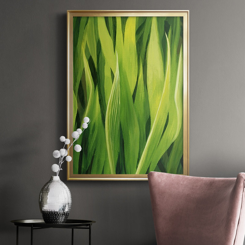 Blades of Grass II - peinture à cadre unique, H 42,5 po x l 30,5 po x P 1,25 po, Or