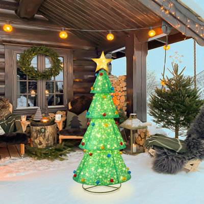 78" H LED Lighted Pop-Up Christmas Tree