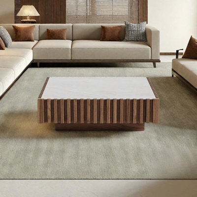 Table basse Mid-style couleur noyer