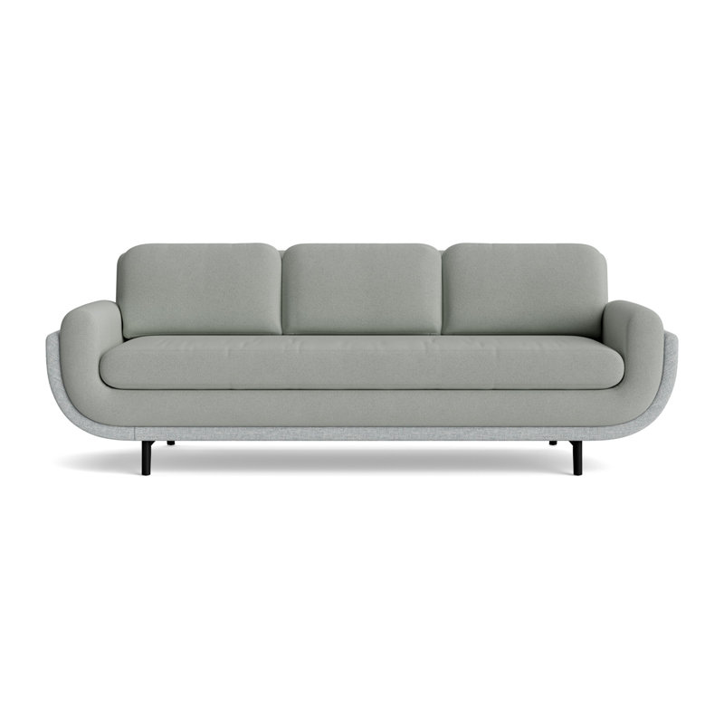Regatta 100 Sofa, Boucle-Mineral Green/Textured Slub Weave-Sky Blue, Black