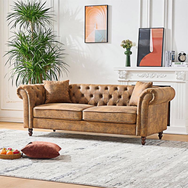 Canapé Chesterfield, Brun