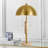 24 in 2-Light Modern Metal Plug-in Table Lamp with Double Pull Chain Marble Base and Dome Shade