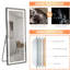 Miroir vertical pleine longueur 64 po x 21 po avec lumière DEL, miroir de sol illuminé avec support, miroir mural avec cadre mince en alliage d'aluminium pleine longueur, noir