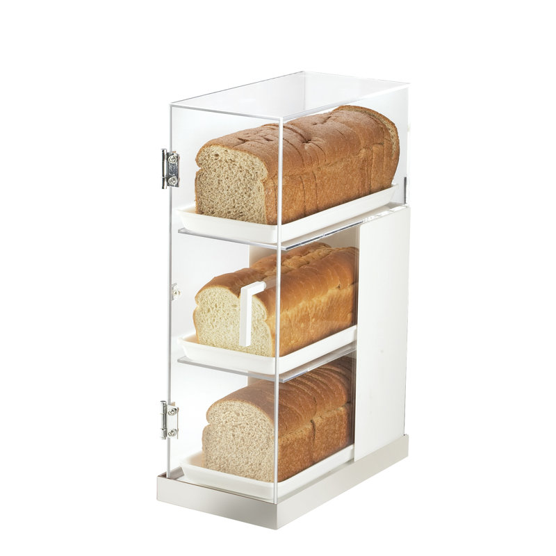 Luxe 3 Tier Bread Box Frost Display, Stainless Steel