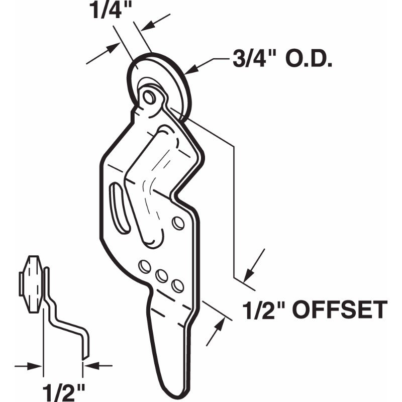 Prime-Line Wardrobe Door Roller, Back Panel, 1/4 in. Offset, 3/4 in. Nylon Roller