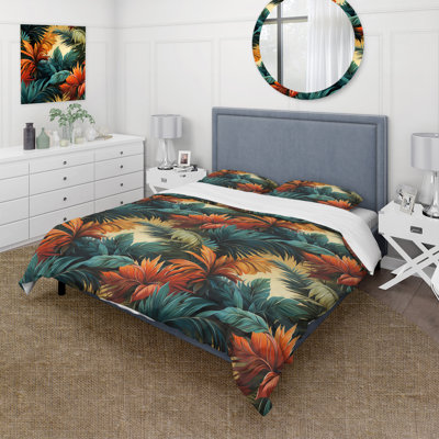 Ensemble de housse de couette à motif tropical Paradise Palms