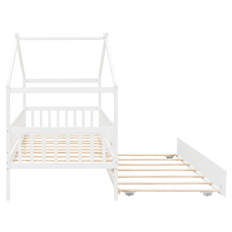 Lit simple en bois avec couchette simple, blanc (OLD SKU: WF302178AAK)