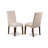 6 Piece Dining Table Set Contains a Rectangle Kitchen Table with Butterfly Leaf and 4 Cream Linen Fabric Parson Chairs with a Bench, Mahogany