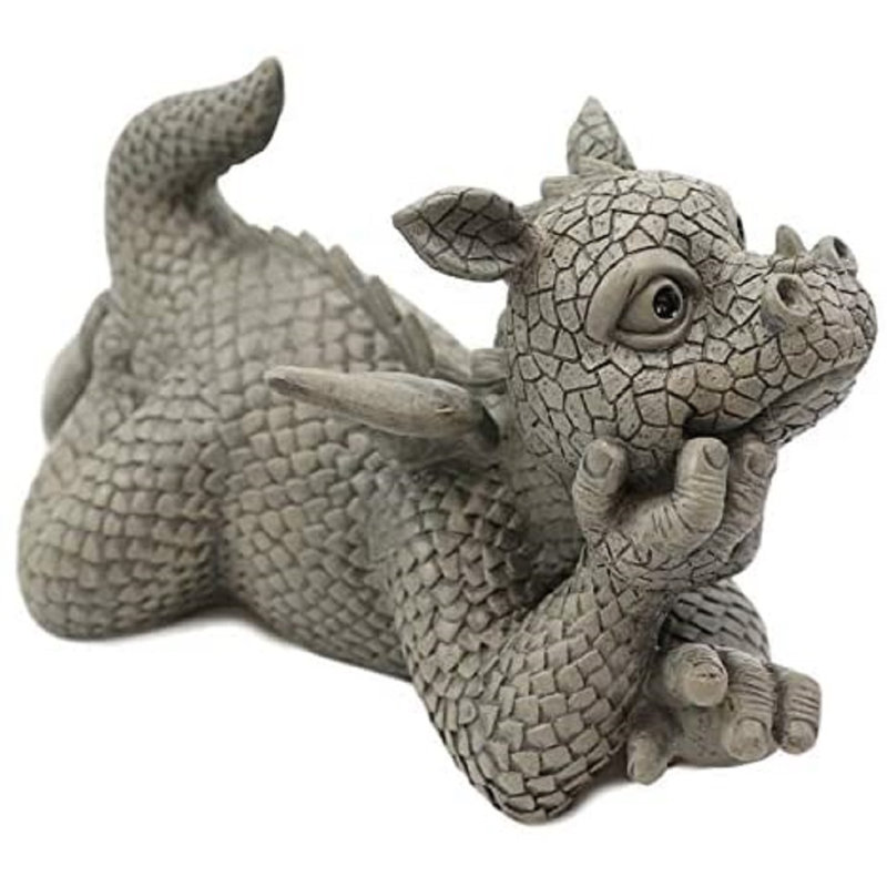 Wishful Thinking Baby Dragon on the Ground Statue
