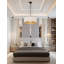 Textile - Luminaire suspendu tambour Warren - Noir mat - Abat-jour en tissu crème-101592883