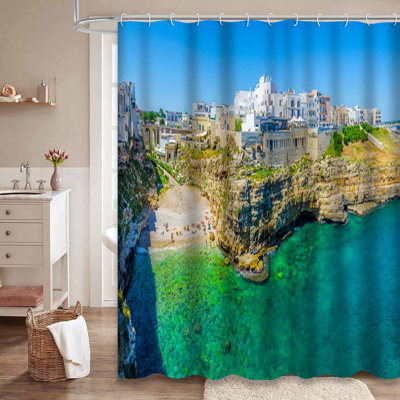 Beach Italian City Italy House Sea Seaside Landscape Southern Tourism Blue with 12 Hooks