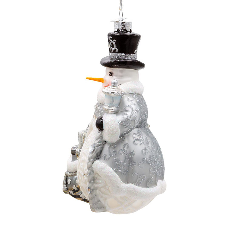 Fun in the Snow Snowman Ornament 2 5/8 - 3 1/8 Kurt Adler D4244