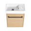 Meuble-lavabo mural 16 po avec lavabo en céramique et porte d'armoire à fermeture en douceur, pour petite salle de bain
