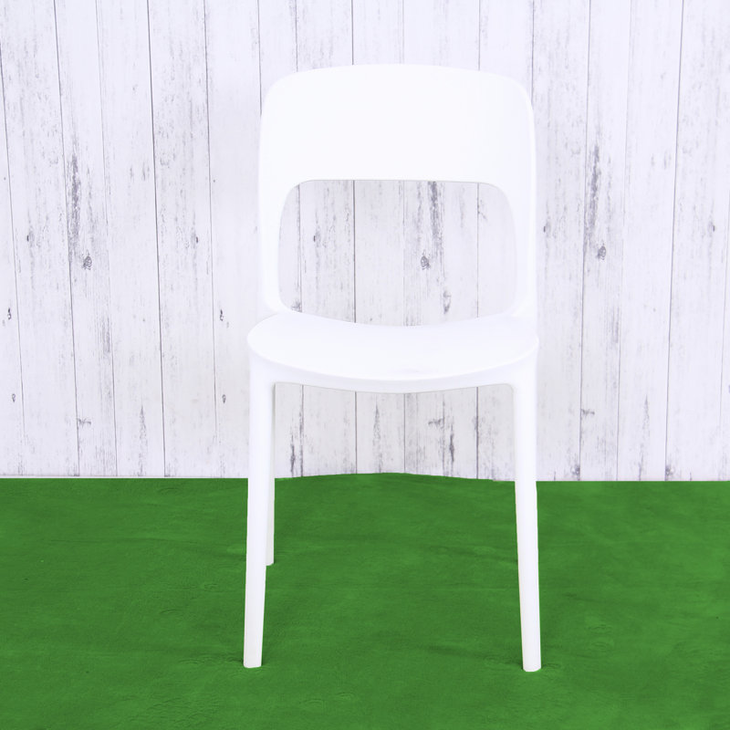 Chaise d'appoint empilable en plastique Casaleggio, Blanc