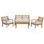 Ensemble de conversation 4 pièces avec coussins, ensemble de conversation d'extérieur en bois d'acacia