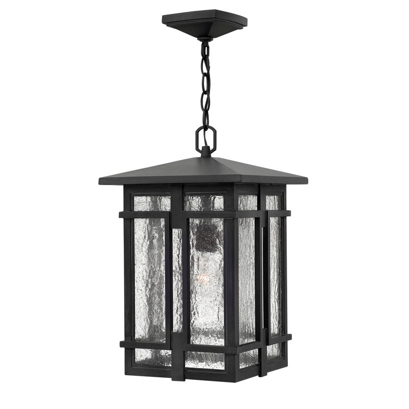 Tucker Museum Black 1 -Bulb 17.5" H LED Outdoor Hanging Lantern, Incandescent