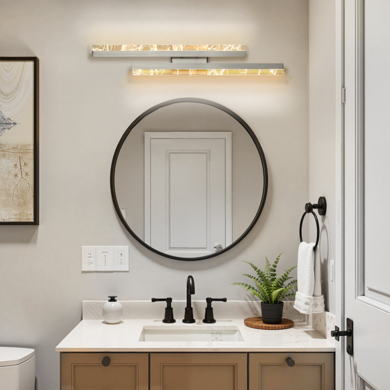 Nafissa 2-light Dimmable Led Bath Bar, Nickel