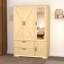 Armoire 4 portes avec miroir, armoire à DEL avec portes et 2 tiroirs-306918406