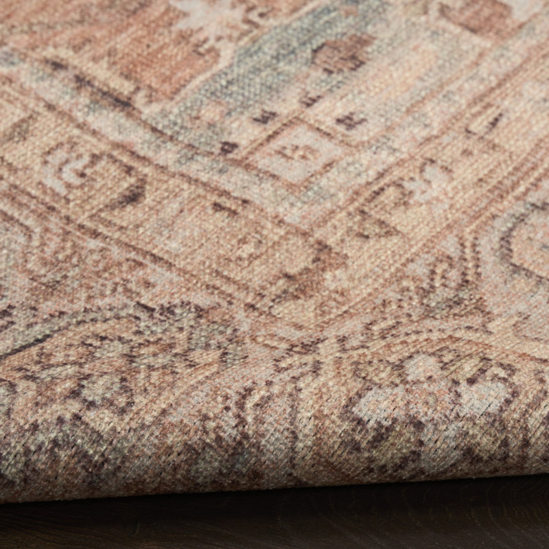 Tapis vintage lavable à la machine Heriberto, Rectangle 5 pi 3 po x 7 pi 3 po
