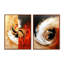 Abstrait or et rouge nébuleuse cosmique I - impression d'art abstrait moderne 2 pièces-1569880480-1569880483