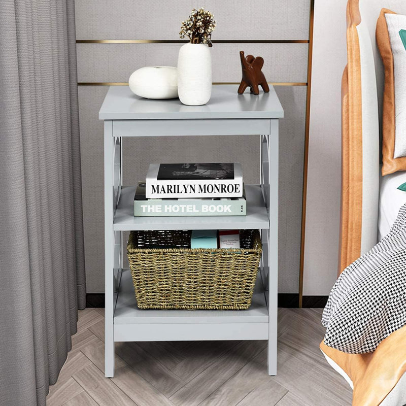 Ameeya Side Table Set, Grey/Brown/Blue