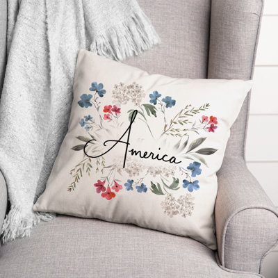 Floral Reversible Throw Pillow