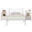 Kempst 3 Piece Bedroom Set, White Metal Bed Frame with 2 Nightstands, Twin Size Platform Bed with Headboard & Footboard, Bedside Tables with Drawer & Open Shelf Storage, Modern Farmhouse Bedroom Furniture Set of 3-88110544