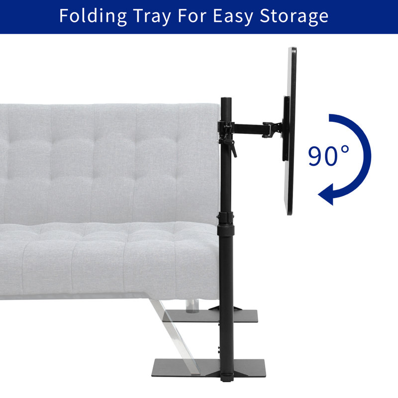 Black Adjustable Height Over Couch Swivel Laptop Desk