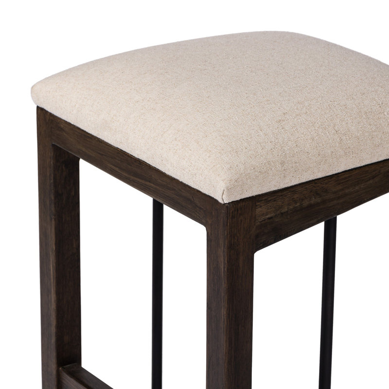 Tabouret Cicily, Tabouret de comptoir (siège d'une hauteur de 27 p, Chêne brun de Sienne