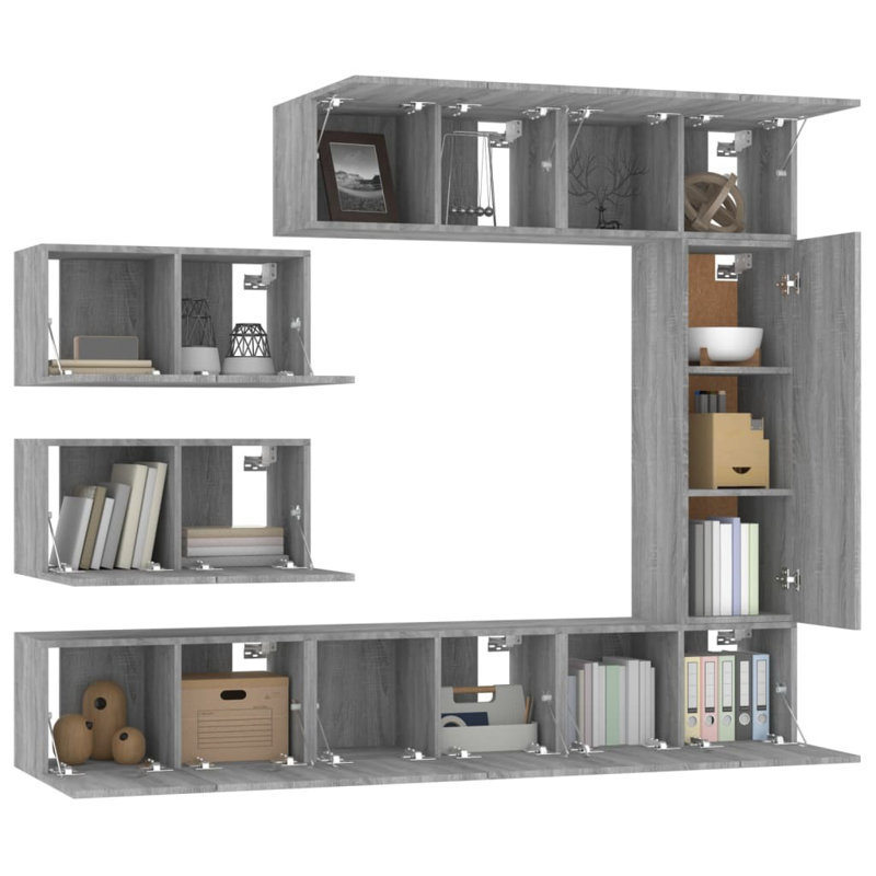Marana Unfinished TV Stand for TVs up to 75", Grey Sonoma
