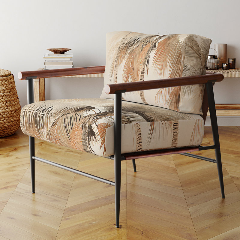Chaise avec accoudoirs rembourrée Minimalisme, Noir