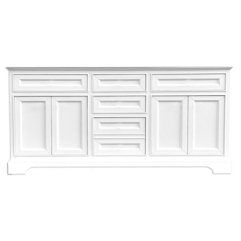 Base de meuble-lavabo double 72 po Shelby, Blanc